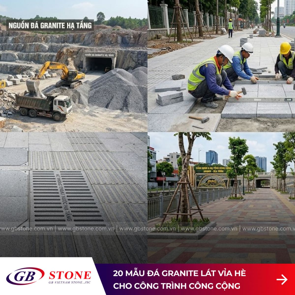 20 mẫu đá granite lát vỉa hè cho công trình