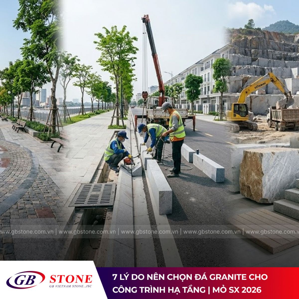 Đá granite cho công trình hạ tầng