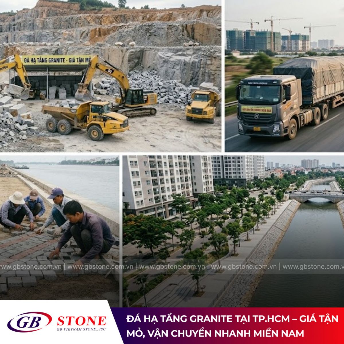 Đá hạ tầng granite tại TP.HCM - Giá tận mỏ
