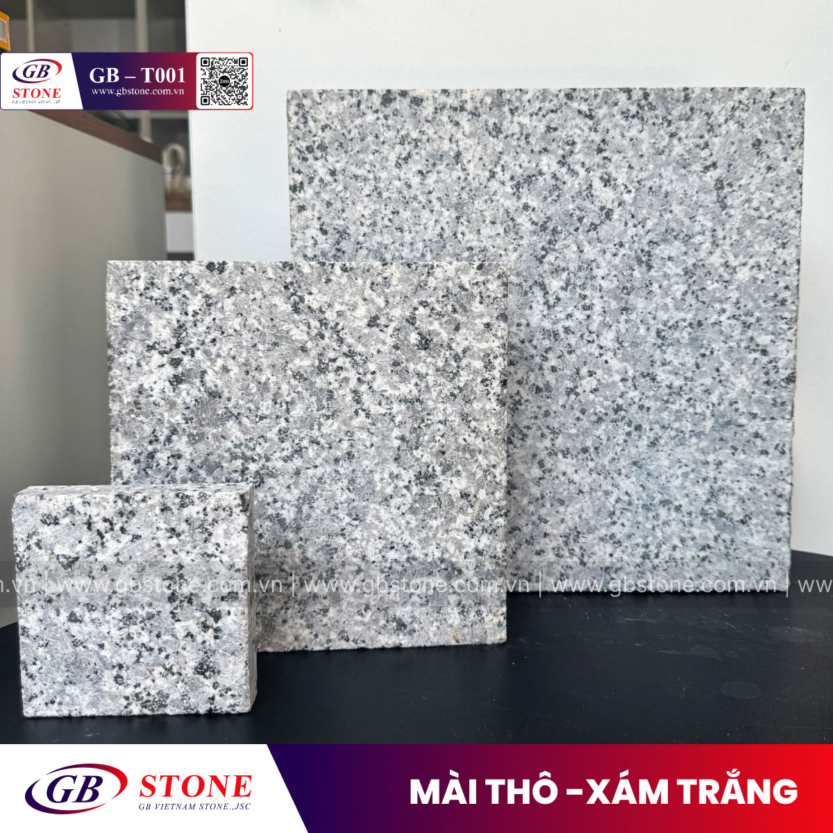 Đá granite thô xám trắng